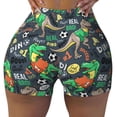 thumbnail image 1 of Yiaed Dinosaur Plays Soccer Print Women's Athletic Shorts Running Shorts Sporty Short High Waisted Elastic Workout Shorts for Yoga Gym Running & Sports -Medium, 1 of 8