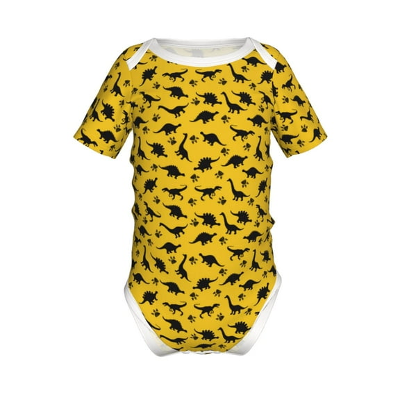 Yiaed Dinosaur Print Infant Climbing Short Sleeve Onesie One-Piece Baby Bodysuit Clothes 0-12 Months -6 Months