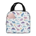 thumbnail image 1 of Yiaed Dinosaur Print Insulated Lunch Bag Reusable Cute Tote Lunch Box, Leakproof Cooler Lunch Bags for Work Office Travel School Picnic, 1 of 5