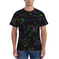 thumbnail image 1 of Yiaed Dinosaur Print Mens Short Sleeve Tight Fit T-Shirt, Crewneck Casual Tee-Large, 1 of 5