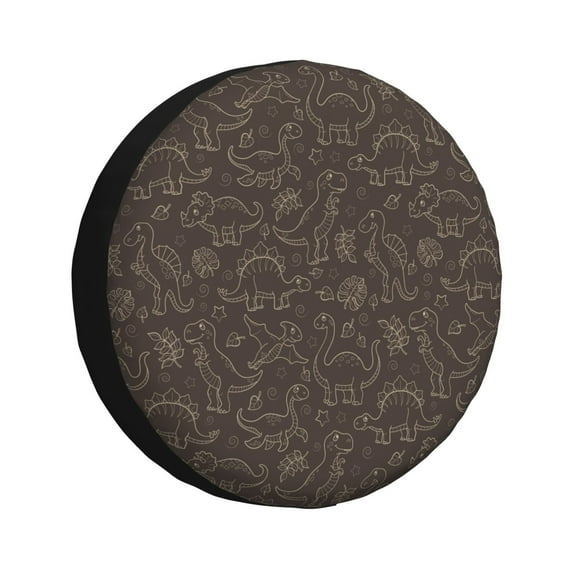 Yiaed Dinosaur Print Tire Wheel Cover, Waterproof Spare Tire Cover Fit for Jeep, Truck,Trailer, RV, SUV, Camper and Most Vehicle-15 inch
