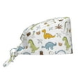 thumbnail image 1 of Yiaed Dinosaur Print Turban Hat for Women Men Comfortable Adjustable Cleaning Working Cap with Sweatband, 1 of 4