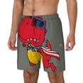 thumbnail image 1 of Yiaed Dinosaur Super Hero Cartoon Print Mens Swim Trunks Bathing Suit Compression Liner Beach Swim Shorts Swimwear Quick Dry Zipper Pocket No-Chafing Board Short-Medium, 1 of 6