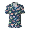 thumbnail image 1 of Yiaed DinosaurPrint Men's Short Sleeve Polo Shirt,Golf Polo for Men Three-Button Golf Shirt Athletic Casual Collared T-Shirt- 4X-Large, 1 of 7
