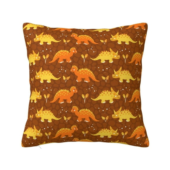 Yiaed Dinosaurs and Leaves Print Pillow Covers Super Soft Decorative Square Throw Pillow Covers Case Cushion Covers for Sofa Couch Bedroom Car Decor(No pillow core)-26"x26"