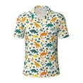 thumbnail image 1 of Yiaed Dinosaurs and Tropical LeavesPrint Men's Short Sleeve Polo Shirt,Golf Polo for Men Three-Button Golf Shirt Athletic Casual Collared T-Shirt- XX-Large, 1 of 7