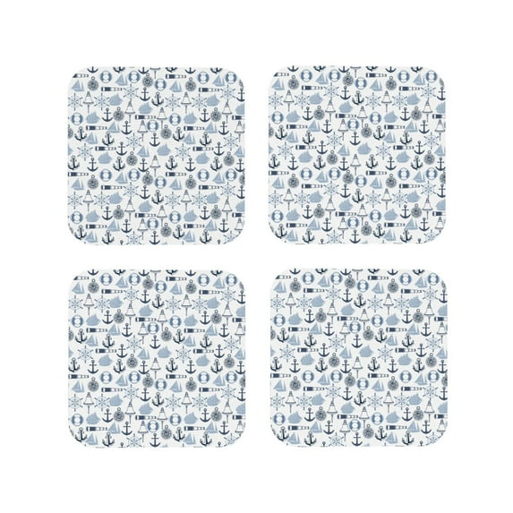 Yiaed Dock Rudder Print Leather Coasters for Drinks - Cup Coasters Coffee Table Kitchen Table Bar, Home & Office Gifts Handmade Drink Coasters-Square