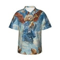thumbnail image 1 of Yiaed Dog Angel Ascension Print Hawaiian Shirt for Men Short Sleeve Button Down Shirts Beach Shirts for Men,Large, 1 of 7
