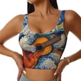 thumbnail image 1 of Yiaed Dog Guitar Starry Night Print Ladies Waistcoat Women Sports Vest Vest Sports Women Sports Top Yoga Vest for Women-X-Large, 1 of 8