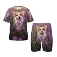 thumbnail image 1 of Yiaed Dog in Lavender Flowers for Kid's Short-Sleeved Pajamas Set, Summer Short Set for Children Round Neck Pjs Set 2pcs Toddler Clothes Fit for Boys & Girls -X-Large, 1 of 6