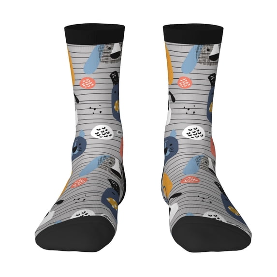 Yiaed Dog Print Great elasticity Crew Socks Sports socks for Men and Women
