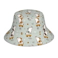thumbnail image 1 of Yiaed Dog Riding Skateboard Print Reflective Stripe Bucket Hat Unisex Funny Outdoor Fisherman Cap Beach Sun Hat, 1 of 5
