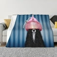 thumbnail image 1 of Yiaed Dog in Hairdresser Print Blanket Throw Blanket Soft Cozy Flannel Blanket for Home Bed Sofa Couch Chair-50"x40", 1 of 6