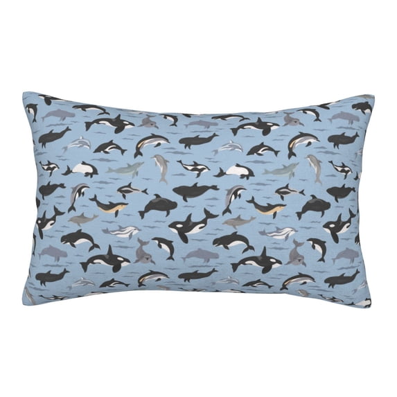 Yiaed Dolphins Print Brushed Microfiber Envelope Pillowcases, Standard,Envelope Closure Pillow Cases(Without Pillow Core)-14"x20"