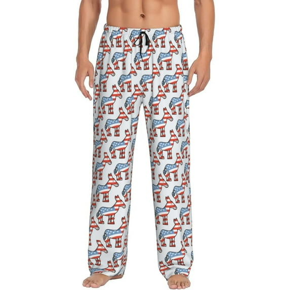 Yiaed Donkey Print Men's Lounge Pants, Loose PJ Bottoms, Long Pajama Pants for Men-Small