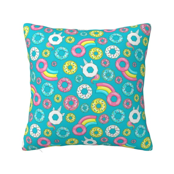 Yiaed Donut Print Pillow Covers Super Soft Decorative Square Throw Pillow Covers Case Cushion Covers for Sofa Couch Bedroom Car Decor(No pillow core)-20"x20"