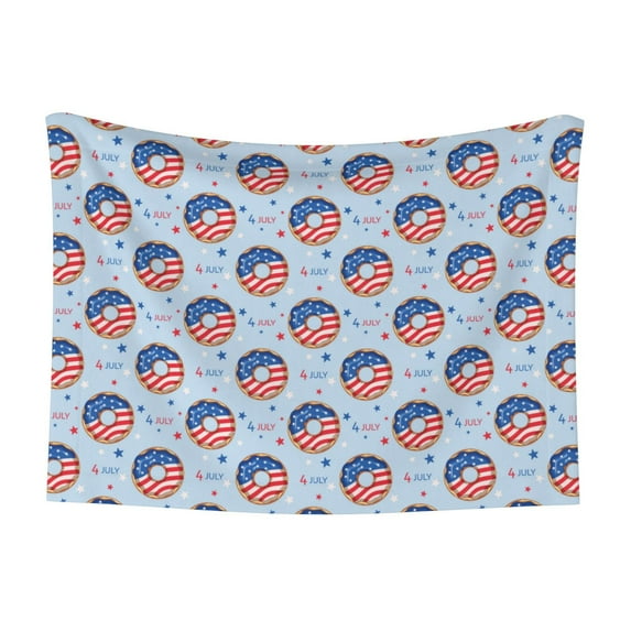 Yiaed Donut with the USA Fag Print Dog Blankets-Cat Blanket Washable for Couch Protection,Puppy Blanket, Soft Plush Reversible Throw Furniture Protector-Medium