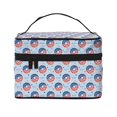 thumbnail image 1 of Yiaed Donut with the USA Fag Print Makeup Bag Travel Cosmetic Bags for Women Girls Zipper Pouch Makeup Organizer, 1 of 4