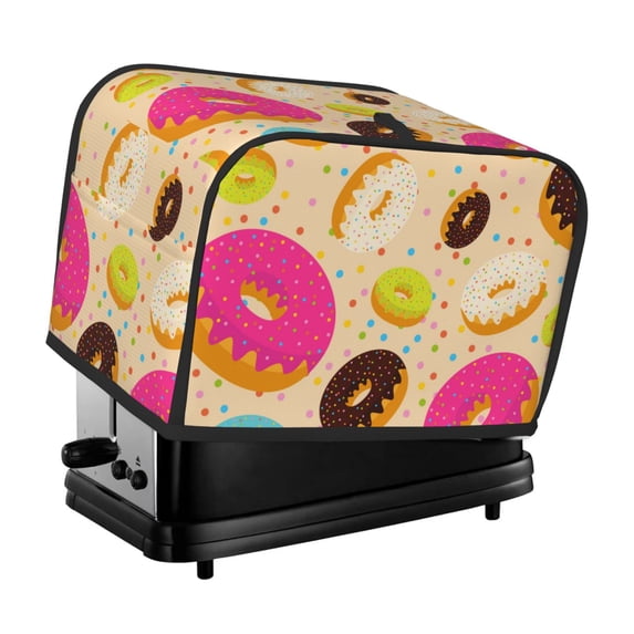 Yiaed Donuts Print Two Slice Bread Machine Cover, Universal Size Kitchen Appliance Cover for Bread Machine,Bread Machine Cover
