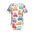 thumbnail image 1 of Yiaed Doodle Cars Print Infant Climbing Short Sleeve Onesie One-Piece Baby Bodysuit Clothes 0-12 Months -, 1 of 6