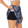 Yiaed Dragon Print Women's Running Shorts with Liner 3 Zipper Pockets