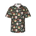 thumbnail image 1 of Yiaed Dragon With Hohoho Print Hawaiian Shirt for Men Short Sleeve Button Down Shirts Beach Shirts for Men,Large, 1 of 7