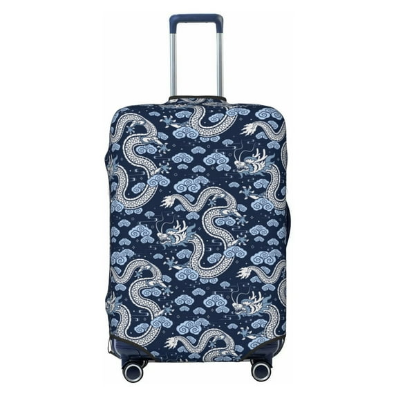 Yiaed Dragons Print Travel Luggage Cover Suitcase Protector Fits 18-32 Inch Luggage Wheel Covers Patterned Elastic Luggage Anti-scratch(No luggage)-Medium