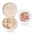 thumbnail image 1 of Yiaed Dragons1 Print Travel Jewelry Case Bridesmaid Gift Boxes Jewelry Travel Organizer Small Round Jewelry Box Mini Storage-White, 1 of 7