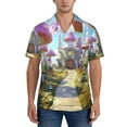 thumbnail image 1 of Yiaed Dreamy Mushroom House Print Hawaiian Shirt for Men Short Sleeve Button Down Shirts Beach Shirts for Men-Medium, 1 of 5