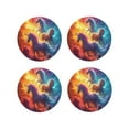 thumbnail image 1 of Yiaed Dreamy Night Sky White Horse Print Leather Coasters for Drinks - Cup Coasters Coffee Table Kitchen Table Bar, Home & Office Gifts Handmade Drink Coasters-Round Shape, 1 of 6