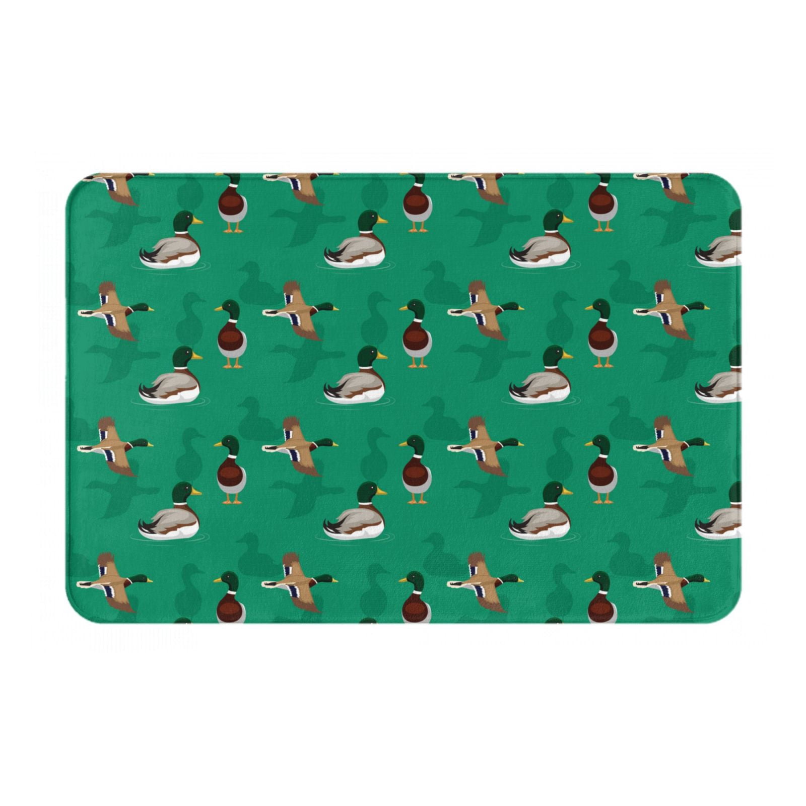 Yiaed Duck Mallard Flying Pose Print Flannel Doormat Mat Outdoor Indoor ...