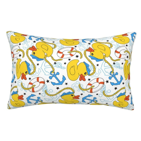 Yiaed Ducks and Anchors Print Brushed Microfiber Envelope Pillowcases, Standard,Envelope Closure Pillow Cases(No pillow core)-14"x20"
