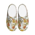 thumbnail image 1 of Yiaed Ducks and Flowers Print Slippers Fuzzy Warm Cozy Slippers Non Slip House Slippers For Indoor Outdoor Slippers House Slippers-46/47, 1 of 7