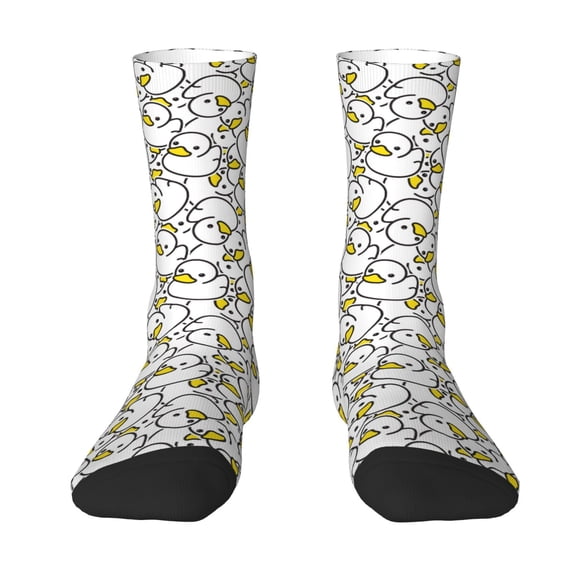 Yiaed Ducky Print Great elasticity Crew Socks Sports socks for Men and Women