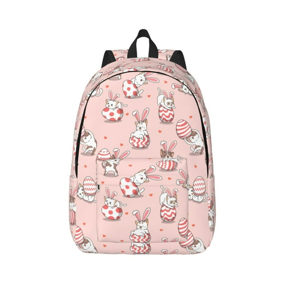 Yiaed Easter Rabbit Print Backpack, Premium Laptop Backpack, Travel Backpack for Women, Lightweight Backpacks, Comfortable Back Pack-Medium