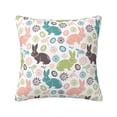 thumbnail image 1 of Yiaed Easter Rabbit Print Pillow Covers Super Soft Decorative Square Throw Pillow Covers Case Cushion Covers for Sofa Couch Bedroom Car Decor（No pillow core）-22"x22", 1 of 7