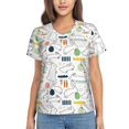 thumbnail image 1 of Yiaed Easter Rabbit Print Women's T Shirt V-Neck Short Sleeve Shirt Casual Breathable Tee Summer Tops-X-Large, 1 of 5