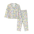 thumbnail image 1 of Yiaed Education And Science Print Pajamas Women's Long Sleeve Sleepwear Soft Button Down Loungewear Pjs Lounge Set Nightwear Womens Pajama Pants-Large, 1 of 7