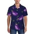 thumbnail image 1 of Yiaed Eggplant Print Hawaiian Shirt for Men Short Sleeve Button Down Shirts Beach Shirts for Men-Medium, 1 of 5