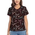 thumbnail image 1 of Yiaed Eiffel Tower Print Women's T Shirt V-Neck Short Sleeve Shirt Casual Breathable Tee Summer Tops-XX-Large, 1 of 5