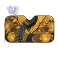 thumbnail image 1 of Yiaed Elegant Gold Leaf Peacock Print Car Windshield Sunshade Front Auto Car Front Window Sun Shade Foldable Sun Visor Shield Cover Auto Accessories for Sedan SUV Truck-Small, 1 of 5