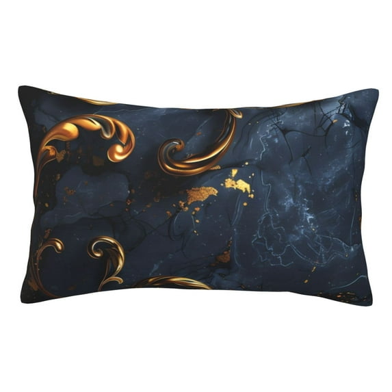 Yiaed Elegant Gold Scrollwork Print Brushed Microfiber Envelope Pillowcases, Standard,Envelope Closure Pillow Cases(No pillow core)-16"x24"