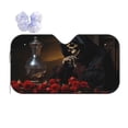 thumbnail image 1 of Yiaed Elegant Rose Skull Print Car Windshield Sunshade Front Auto Car Front Window Sun Shade Foldable Sun Visor Shield Cover Auto Accessories for Sedan SUV Truck-Medium, 1 of 5