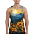thumbnail image 1 of Yiaed Elegant Sunset Sunflower Print Mens Compression Shirt Slimming Body Shaper Vest Workout Tank Tops Abs Abdomen Undershirts-Small, 1 of 7