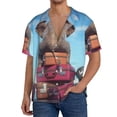 thumbnail image 1 of Yiaed Elephant Sits Print Mens Casual Wrinkle Free Shirts Short Sleeve Button Down Summer Stretch Dress Shirt-XX-Large, 1 of 5