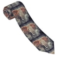 thumbnail image 1 of Yiaed Elephant in Smoke Print Men's Ties Silk Business Necktie for Husband Father Valentine's day Father's Day Gift, 1 of 7