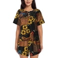 thumbnail image 1 of Yiaed Embroidery Chicken Rooster Print Short Sleeve Pajama Sets for Women Casual Crew Neck 2 Piece Lounge Sets Women's Short-Sleeved Pajama-XX-Large, 1 of 1