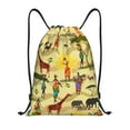 thumbnail image 1 of Yiaed Ethnic African Print Drawstring Bags Drawstring Backpack Bulk String Back Pack Gym Sport Bag-Small, 1 of 5
