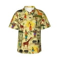 thumbnail image 1 of Yiaed Ethnic African Print Hawaiian Shirt for Men Short Sleeve Button Down Shirts Beach Shirts for Men,3X-Large, 1 of 7