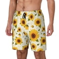 thumbnail image 1 of Yiaed European-style Pattern Sunflower A Print Mens Swim Trunks Bathing Suit Compression Liner Beach Swim Shorts Swimwear Quick Dry Zipper Pocket No-Chafing Board Short-Small, 1 of 6